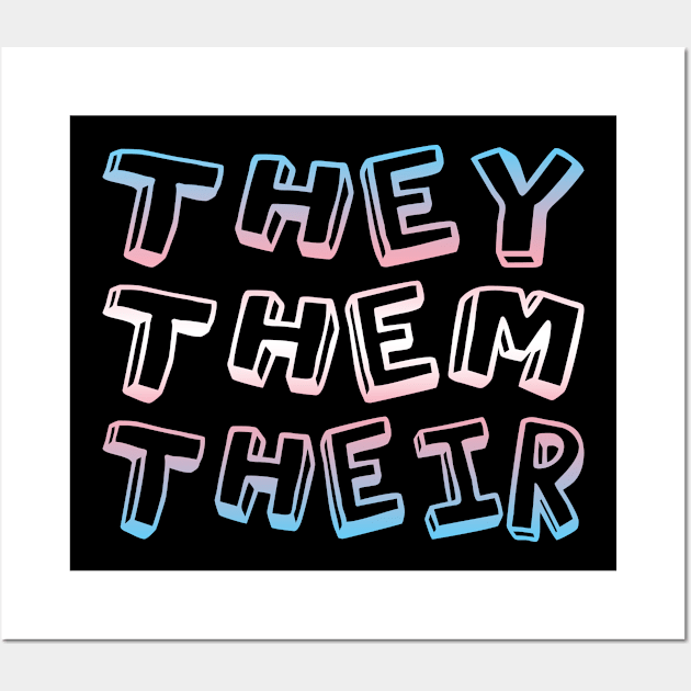 They Them Their Transgender LGBTQ Trans pride Wall Art by Dr_Squirrel